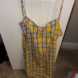 Tobi size small yellow plaid dress only worn once
